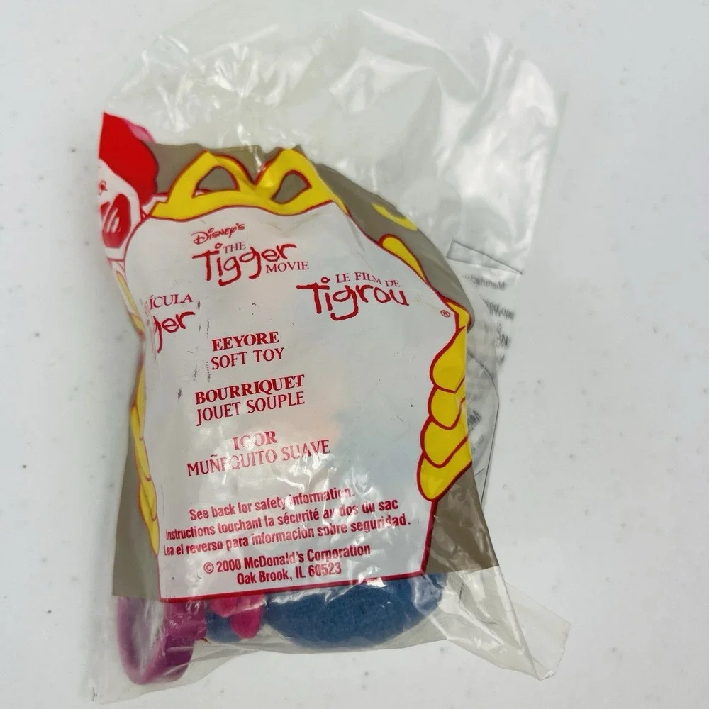 McDonalds Disney The Tigger Movie Happy Meal Toy Eeyore 3 Plush Toy Clip 2000